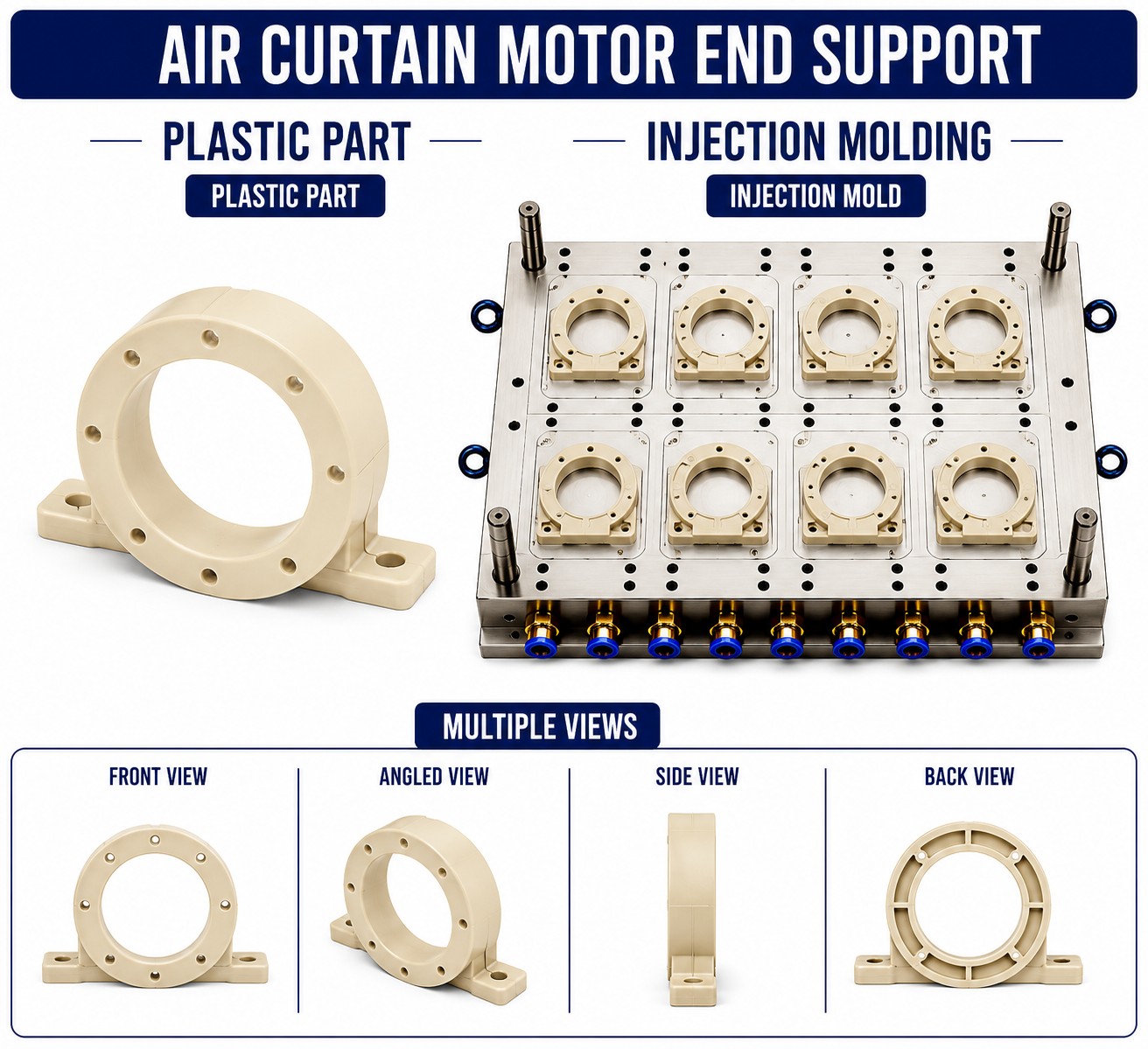 Air Curtain Plastic Motor End Support Mould and Moulding Service